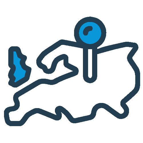 Map icon with pointer on Europe