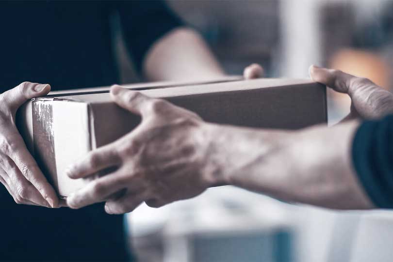 Delivery of a package sent online